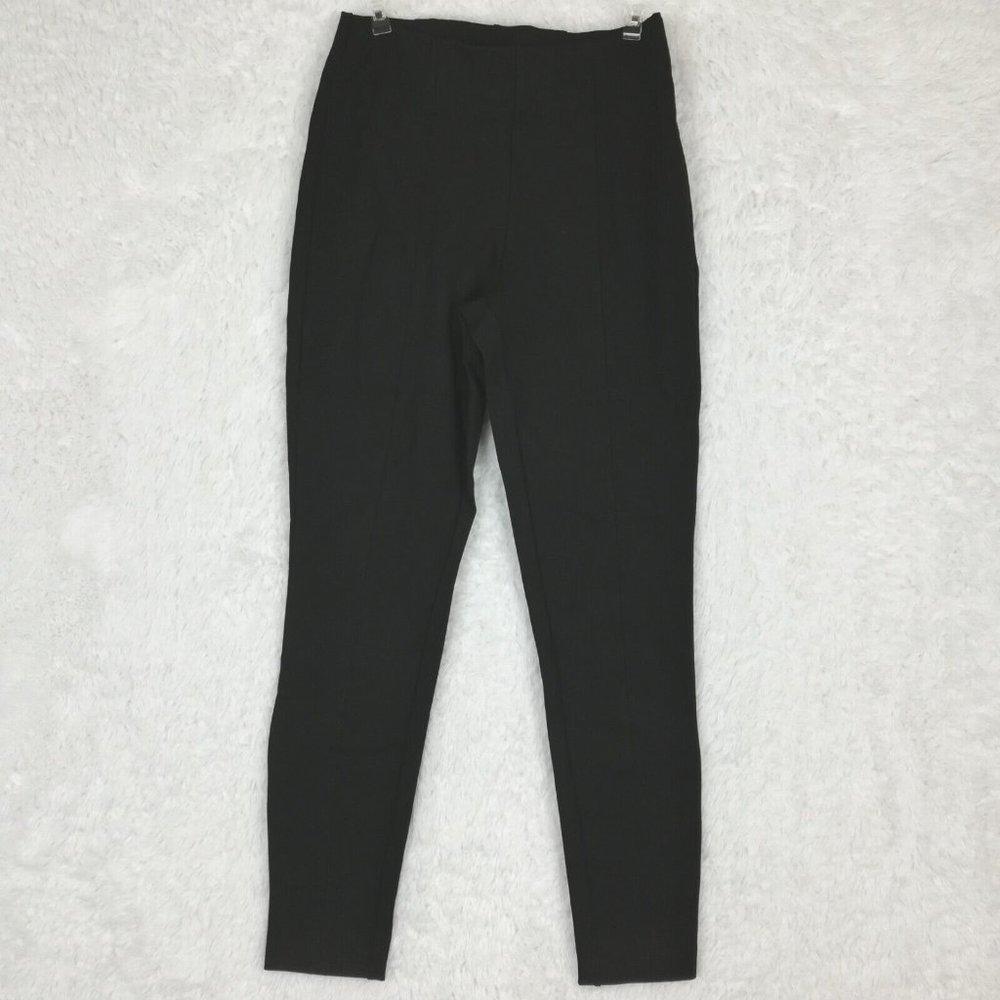 Susan Graver Womens Pants Leggings Pull On Pleated Stretch Black Petite XSP